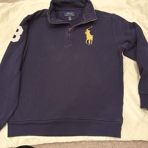 Ralph Lauren boy sweater, sz L.  navy color with yellow logo  L(14/16)